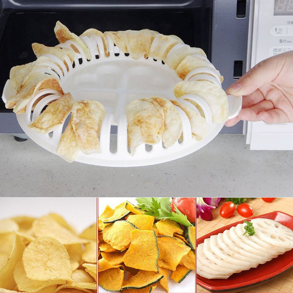 DIY Potato Chips Maker Mold Plastic Microwave Oven Potato Apple Chips Maker  Party Snacks Kitchen Baking & Pastry Tools