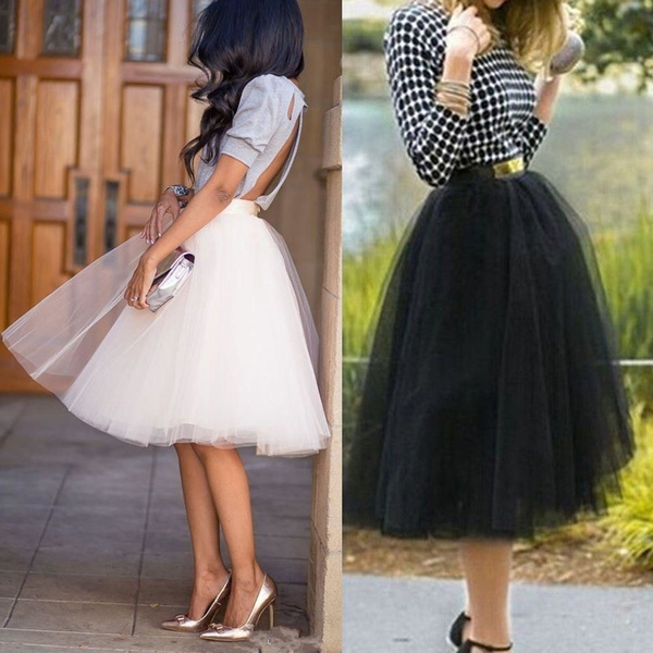 Womens Lace Adult Skirt Bouffant Long Puffy Skirt Autumn Ball Gown Pleated Midi Skirtsrts