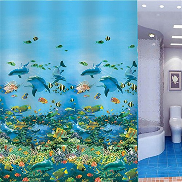 Friendly Dolphin Under The Sea Shower, Under The Sea Shower Curtain