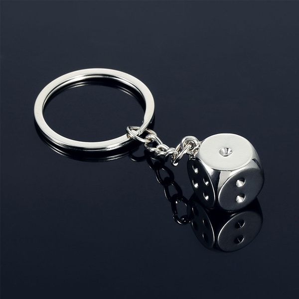 Cheap Dice Keychain Fashion Gamble Key Chain Ring Bag Pendants Car Decor  Accessories