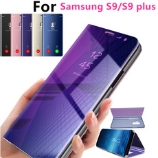 Luxury Mirror Clear View Flip Stand Leather Cover Case For Samsung Galaxy S9 S9 Plus S8 S8 Plus S7 S7edge S6 S6edge S6 edge plus A320 A520 A720 Note5 Note8 J3pro J5pro J7pro J3 2017 J5 2017 J7 2017