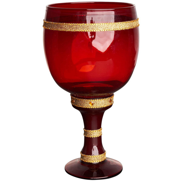 Iced Out Bling Glas Pimp Cup Becher rot gold 