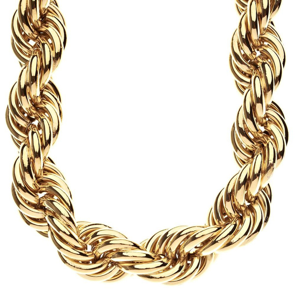 Heavy Solid Rope DMC Style Hip Hop Chain - 25mm gold | Wish