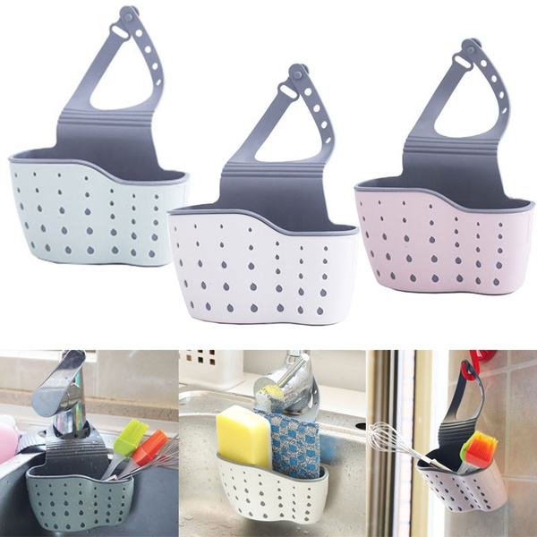 Kitchen Drain Holder Rubber Sponge Storage Rack Basket Wash Cloth