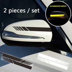 2pcs Decal Reflective Door Vehicle Car Adhesive Rearview mirror decoration