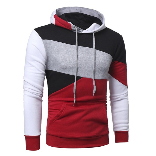 Otoño Invierno Sudadera con capucha Moda para hombre Patchwork Sudadera con  capucha de algodón para hombre Casual para hombre Sudaderas con capucha  delgadas para hombre | Wish
