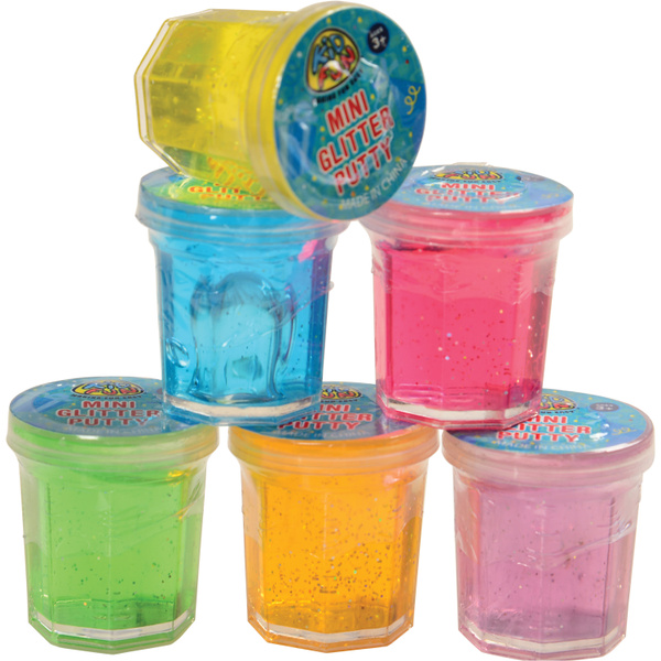 Mini Glitter Slime Containers - Bulk Party Favors - Putty