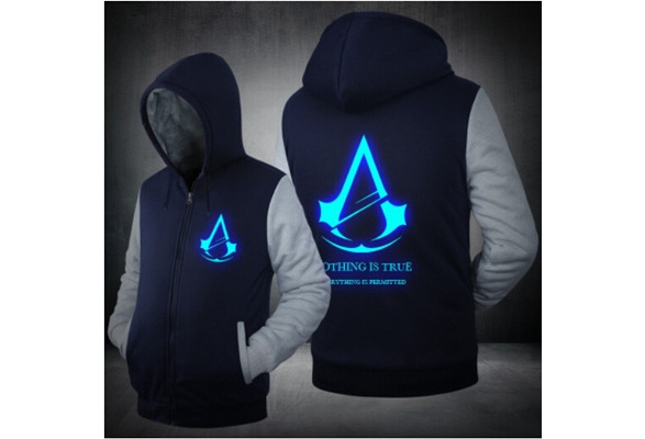 New Assassin s Creed Logo Hoodie Winter Thick Coats Fleece Mens Sweatshirts Zipper Hoodies Wish