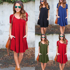 Mini, Plus Size, Dress, short sleeves