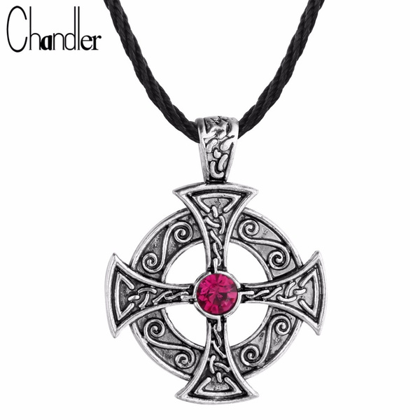Silver Celtic Sun Solar Cross Pendant 