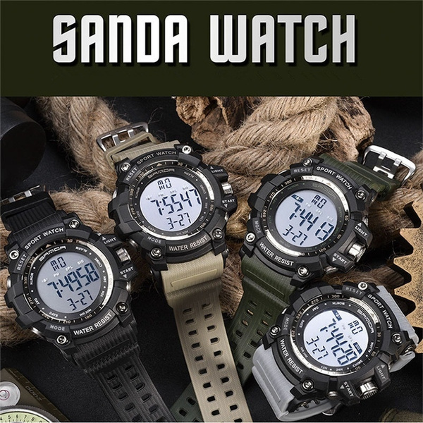 New SANDA Military Watches Men Digital Wristwatches Big Dial Fashion ...