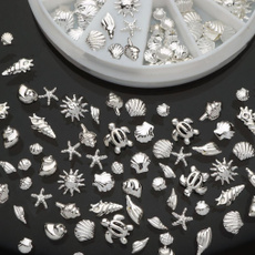 Popular 120 Pcs Women Nail Art Decoration Mini Ocean Accessories Silver Shell Conch