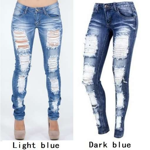 distressed womens jeans