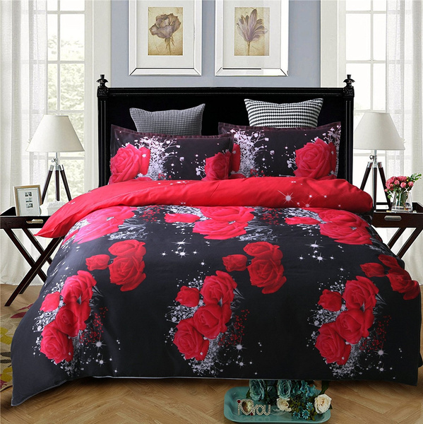 red flower duvet