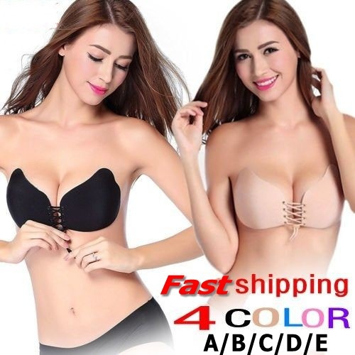Lover-Beauty Strapless Silicone Invisible Women Push Up Bra Without Straps  Adhesive Underwear Sticky Bras For Wedding Dress Brassiere