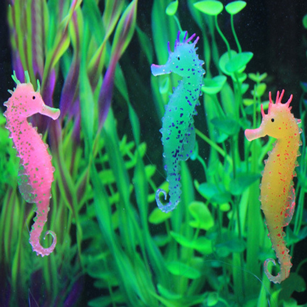 Aquarium Silicone Fish Tank Landscaping Decor Glowing Effect Animal Ornament