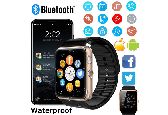 GT08 Smart Watch Bluetooth Reloj inteligente a prueba de agua Reloj  deportivo SmartWatch Reloj de pulsera para teléfono Android | Wish