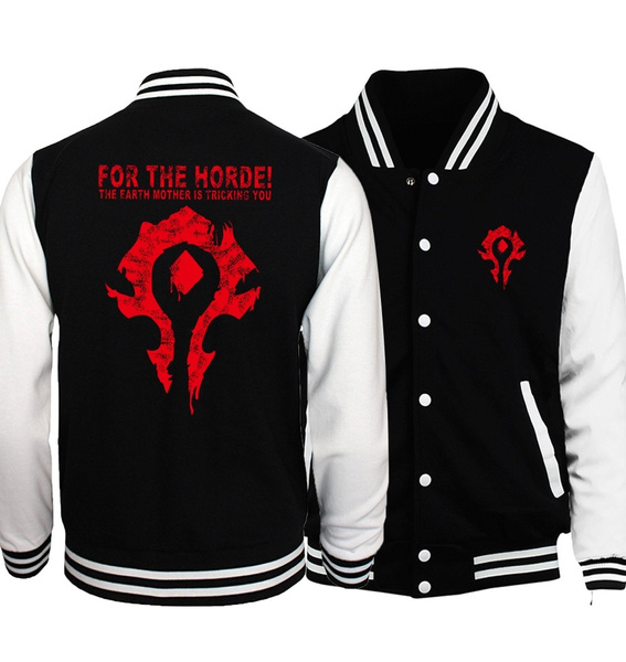New WOW for The Horde World of Warcraft Cosplay Jacket Baseball Jackets Men Coat Men Sportswear