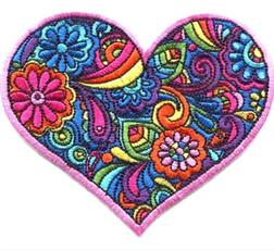 Heart, paisley, Flowers, heartpatch