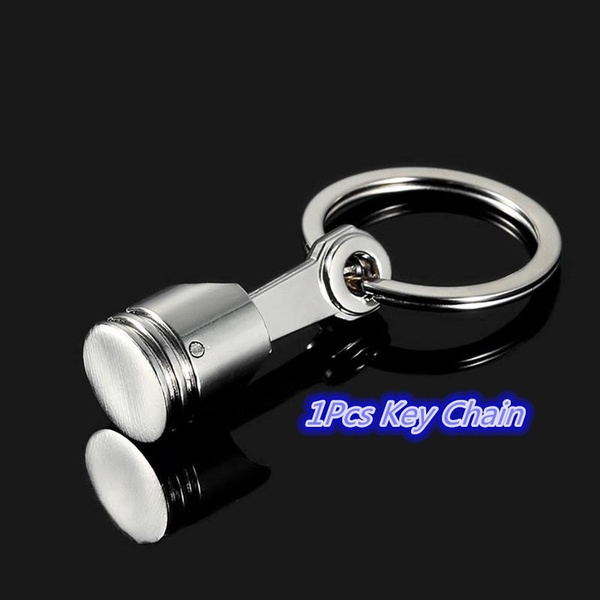 Details about   Car Parts Racing Mini Engine Piston Chrome Silver Keychain Keyring Fob Key Ring 