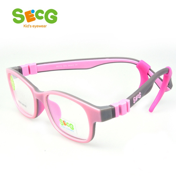 SECG Optical Children Glasses Frame TR90 Silicone Glasses Children Flexible Protective Kids Glasses Diopter Eyeglasses Rubber Wish