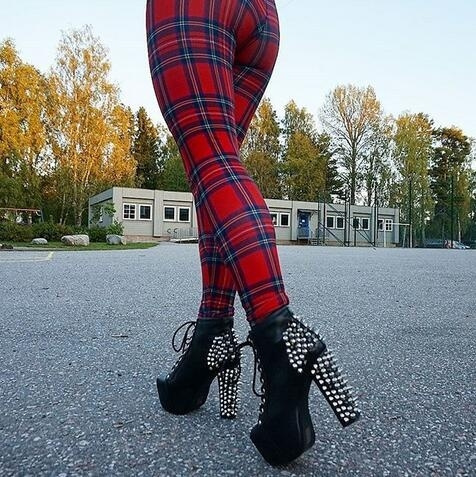 tartan leggings plus size