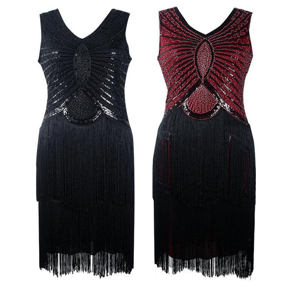 Sequins Dress Tassels Dresses 1920s Style Inspired Charleston Sequin