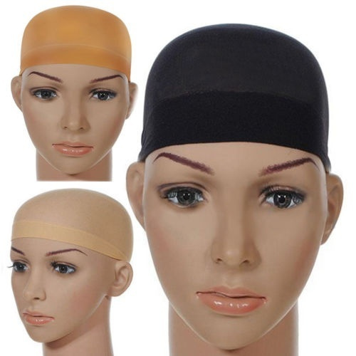 2Pcs Unisex Nylon Bald Wig Hair Cap Stocking Snood Mesh Stretch Black/Nude/Coffee Wish