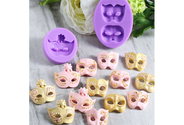 Venetian Face Mask Silicone Mold Fondant Craft Molds Cake Decor Mask Gum Paste 