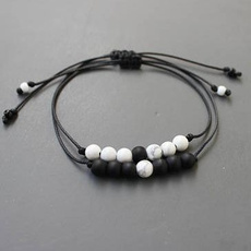 couplesbracelet, howlitebeadsbracelet, distancebracelet, hisandher