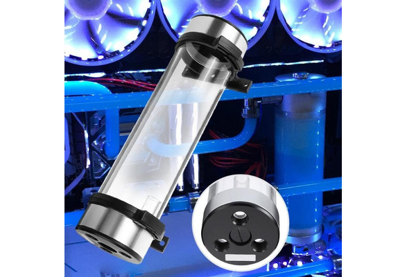 Tosuny Transparent Cylindrical Computer CPU Cooling Heat Exchanger Water Pump Tank 240MM for Practicality.
