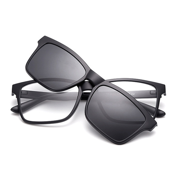 Clip on Sunglasses clip on glasses square Lens Men Women mirror clip Sun Glasses Night Driving sunglasses for | Wish