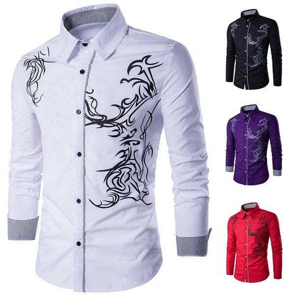 New Arrival Long Sleeve Fashion Men Casual Men Dress Shirt Chemise Camisa Masculina White Black Red XS S M L XL