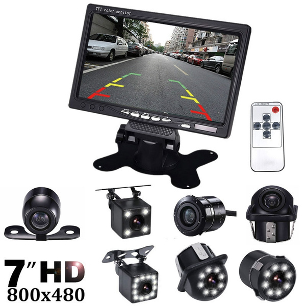 10024 Rotating Screen and 2 AV Inputs Zettaguard Inc ZettaGuard 7-inch High Resolution 800 x 480 TFT LCD Car Rear View Camera Monitor with Stand 
