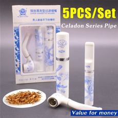 5PCS/Set Value for Money! Imitation Blue and White Style Pattern Pipe MINI Pipe Smoking Supplies Durable Easy To Clean Exquisite Men&#39;s Gift Easterday Gifts