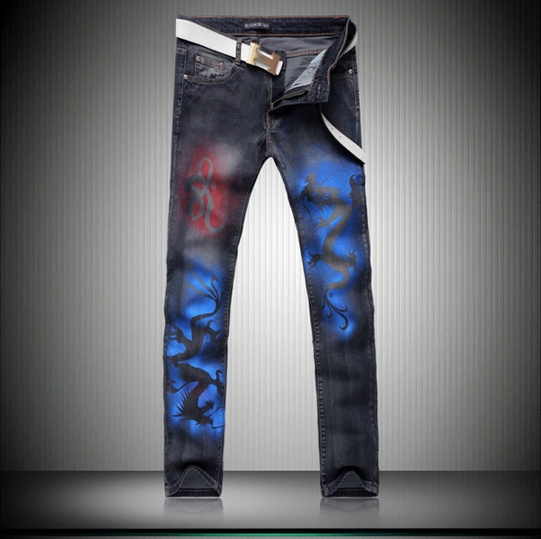 Denim Jeans Casual Slim Straight Pants 