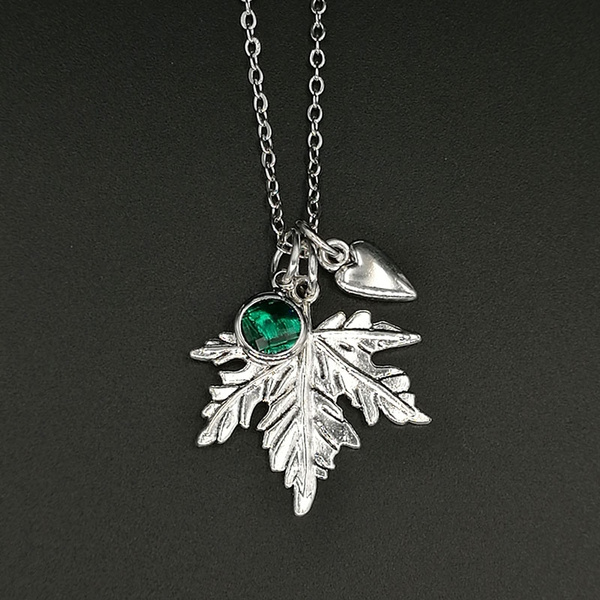 Maple Leaf Pendant Necklace Heart Pendant Birthstone Jewelry Maple Leaf Charm Antique Silver Jewelry Maple Leaf Pendant Wish Maple Leaf Pendant Necklace Heart Pendant Birthstone Jewelry Maple Leaf Charm Antique Silver Jewelry Maple Leaf Pendant Wish