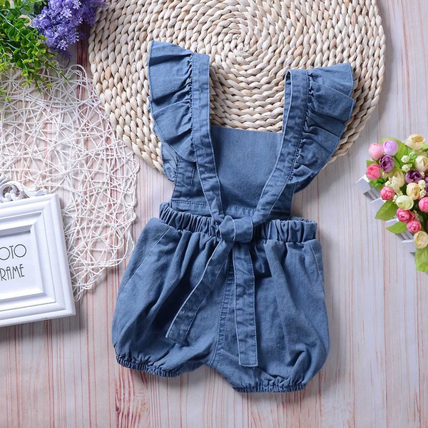 Toddler Kids Baby Girls Romper Jumpsuit Denim Long Sleeve Jeans Outfits  Clothes | eBay