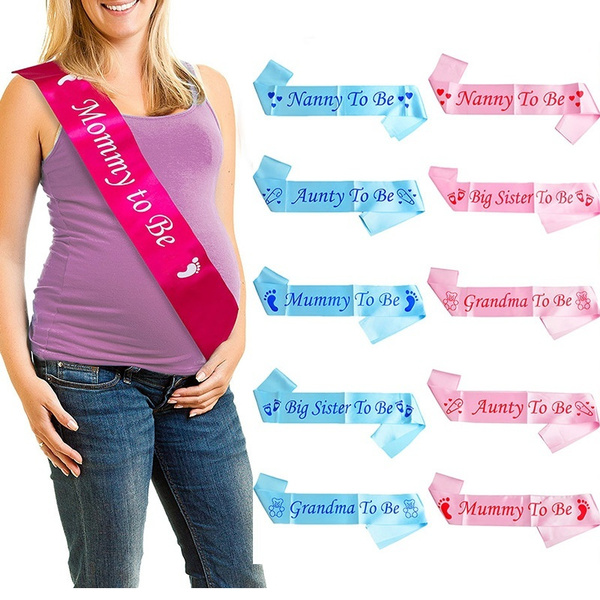 Grandma To Be Mommy To Be Baby Shower Sash Boy Girl Footprint Mom Favor Gift 