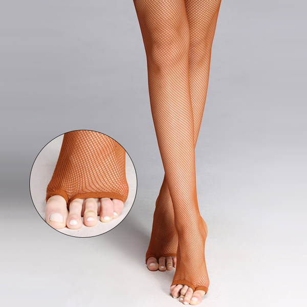 Latin Dance Pantyhose Stockings Socks Open Toe Fishnet Toeless Tights