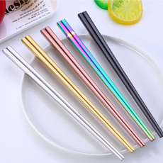 1PC Tableware Stainless Steel Tableware Colorful Length 23cm Chopsticks 