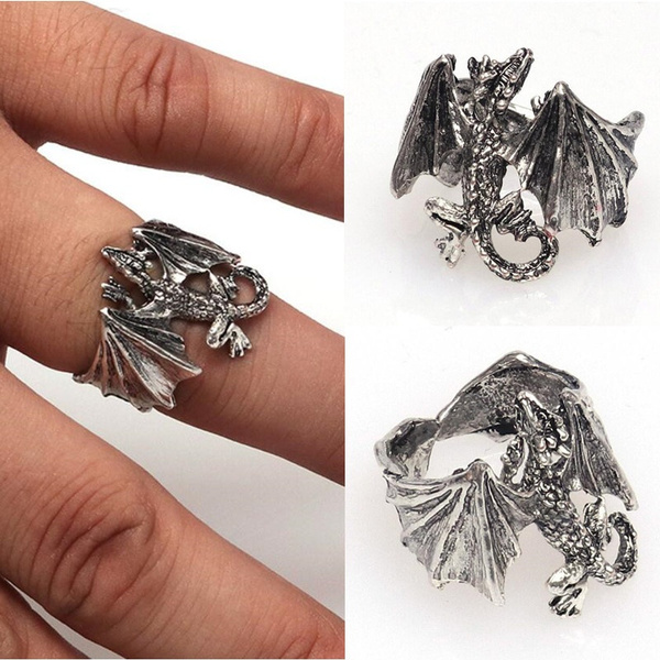 1 Piece Personality Exaggerated Dragon Ring Fashion Open Men's 