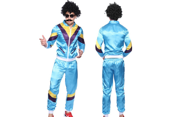 Summer Tracksuit Scouser Shell 80's Lovers Suit Retro Dance Disco Costumes 