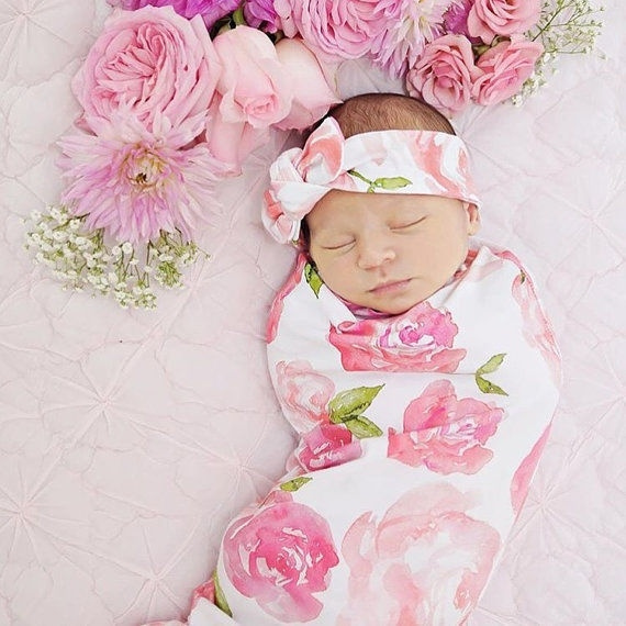 floral baby swaddle blanket