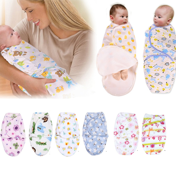 Newborn Baby Swaddle Wrap Soft Short Plush Blanket Swaddling Sleeping Bag 