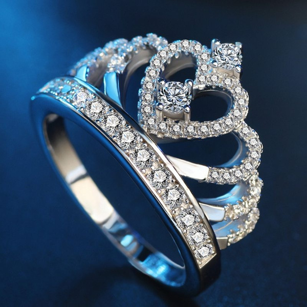 Amazon.com: Black Diamond Crown Shaped Enhancer Guard For Women, 14k Yellow  Gold Finish Black Diamond Wrap Ring, Engagement Ring : Handmade Products