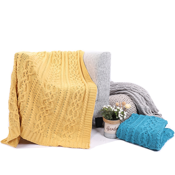 Battilo Knitted Chenille Throw Blanket, Large Chenille Throws For Sofas