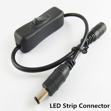 12V In-line On/Off Switch With Male/Female 2.1mm/5.5mm Connectors For LED Strips (Color: Black)