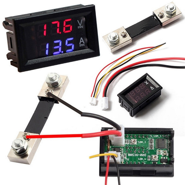 Dc 100v 10a 50a 100a Voltmeter Ammeter Led Dual Digital Volt Amp Meter Gauge Wish