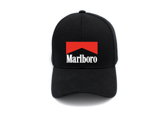 Men/Womens Marlboro-Logo Plain Adjustable Peak Cap Fashion Trucker Hat
